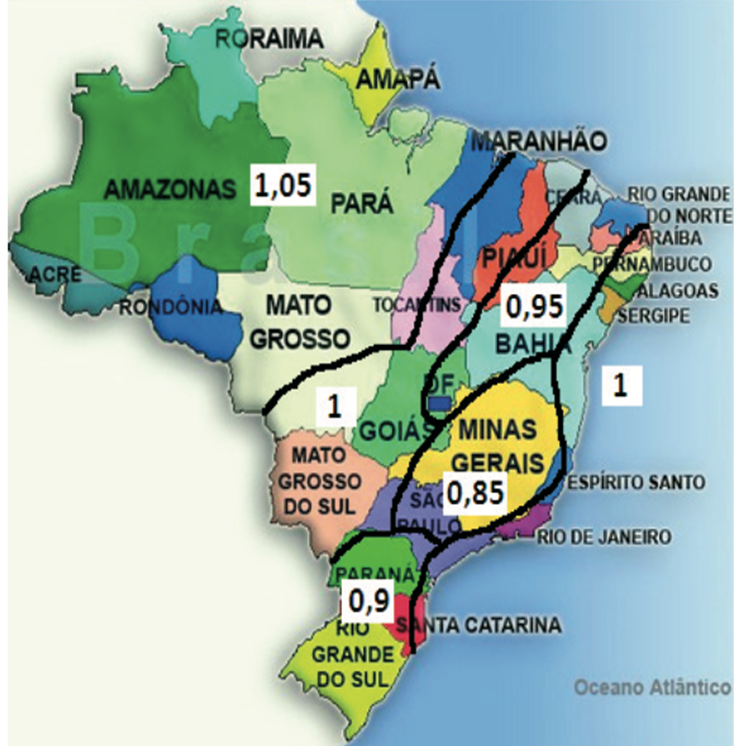 Mapa de Fatores Geográficos do Brasil